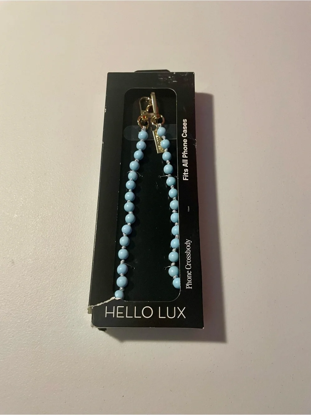 NWT Hello Lux Blue Beaded Phone Crossbody Strap Universal Chain Lanyard
